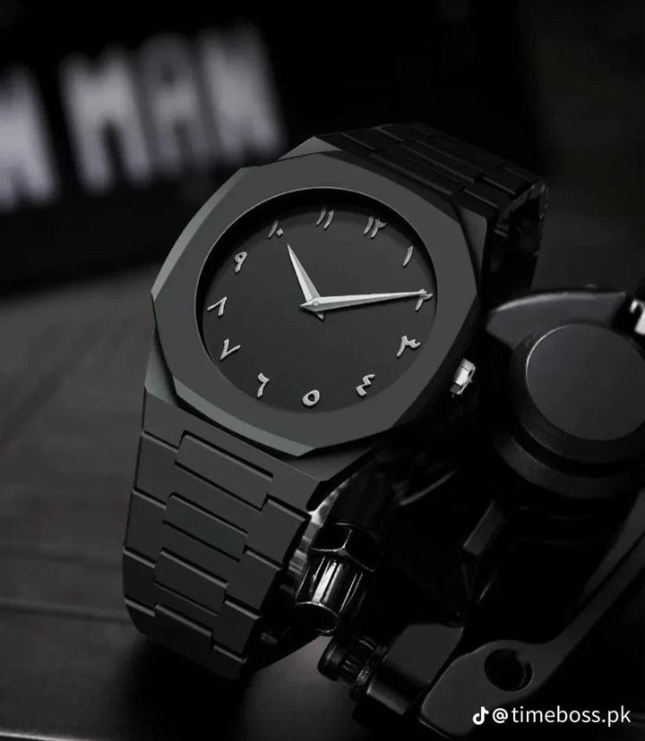 Men's Arabic Aura Watch Black Colour